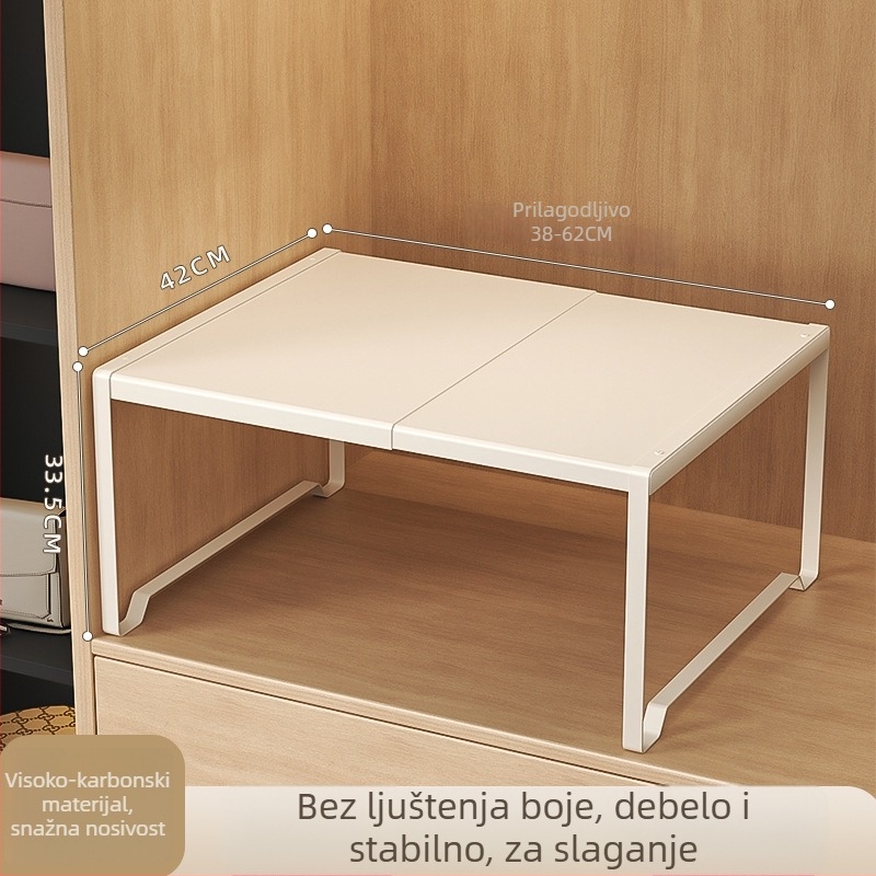 Ormar s podijeljenim policama za skladištenje, od karbonskog čelika, bez bušenja, moderni minimalistički stil, 1 sloj