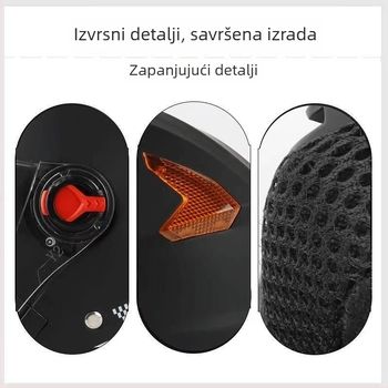 AWN kaciga 3/4 s dvostrukom vizir, ABS, 3C certifikat, sve sezone, za električna vozila i dnevna putovanja