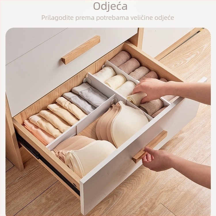 Plastični organizator kuhinjske ladice s teleskopskim dijeličem, japanski stil, zidna montaža usisnim držačima, 1 sloj, Mai Qi