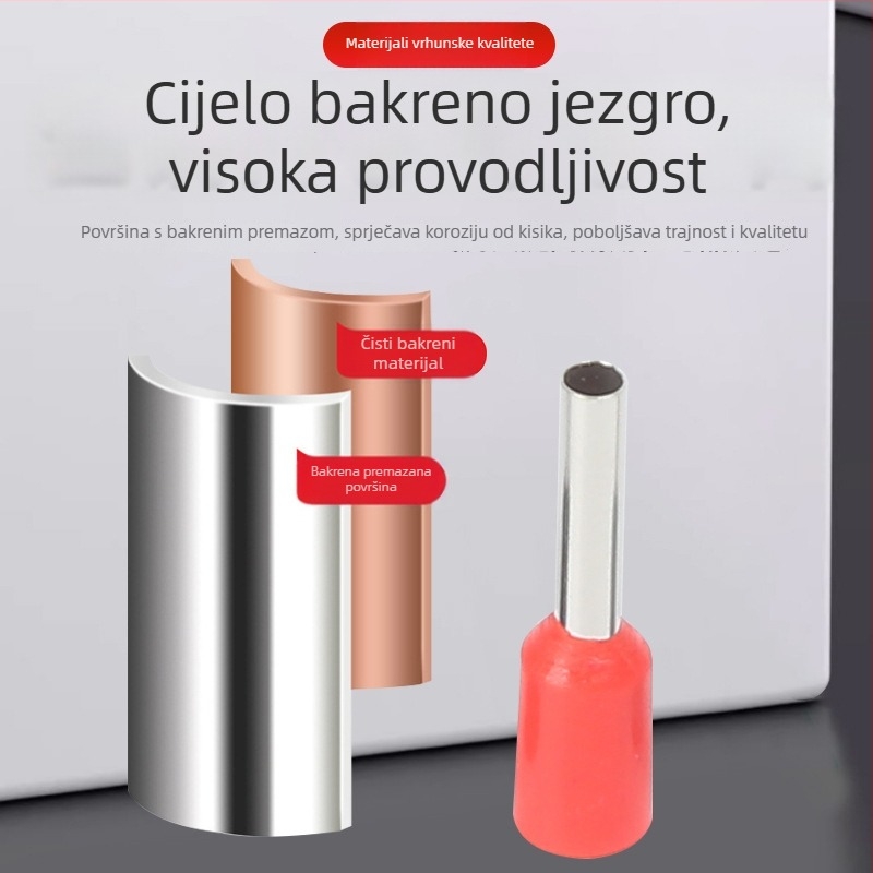 National Open VE cijevni tip prethodno izolirani terminal s mesingim unutarnjim jezgrom