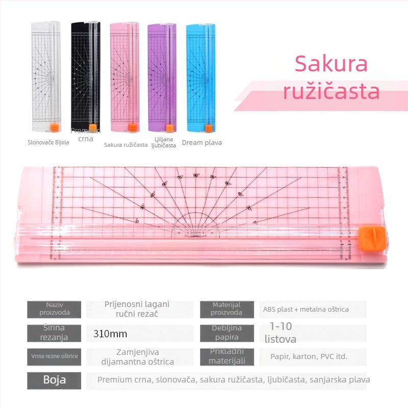 Rezač papira A4, ručni, plastično kućište, model 810 dvosmjerni