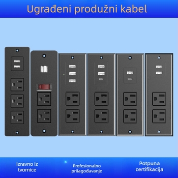 Ugrađena namještajna utičnica s USB-om, višenamjenska, ETL certificirana, 1500W, Gio