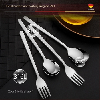 Set žlica i vilica od 316 nerđajućeg čelika, korejski stil, ogledno poliranje, moderni minimalistički dizajn