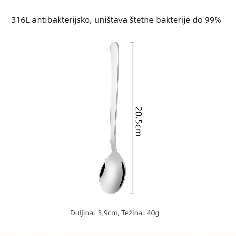 Set žlica i vilica od 316 nerđajućeg čelika, korejski stil, ogledno poliranje, moderni minimalistički dizajn