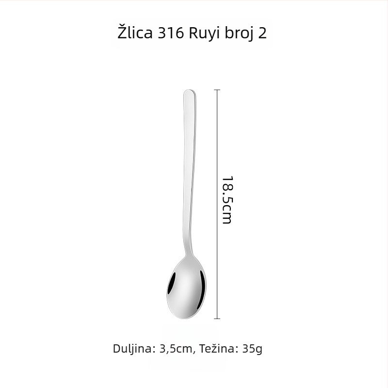 Set žlica i vilica od 316 nerđajućeg čelika, korejski stil, ogledno poliranje, moderni minimalistički dizajn