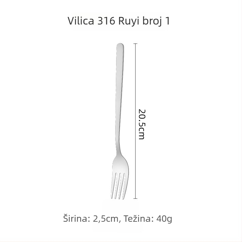 Set žlica i vilica od 316 nerđajućeg čelika, korejski stil, ogledno poliranje, moderni minimalistički dizajn