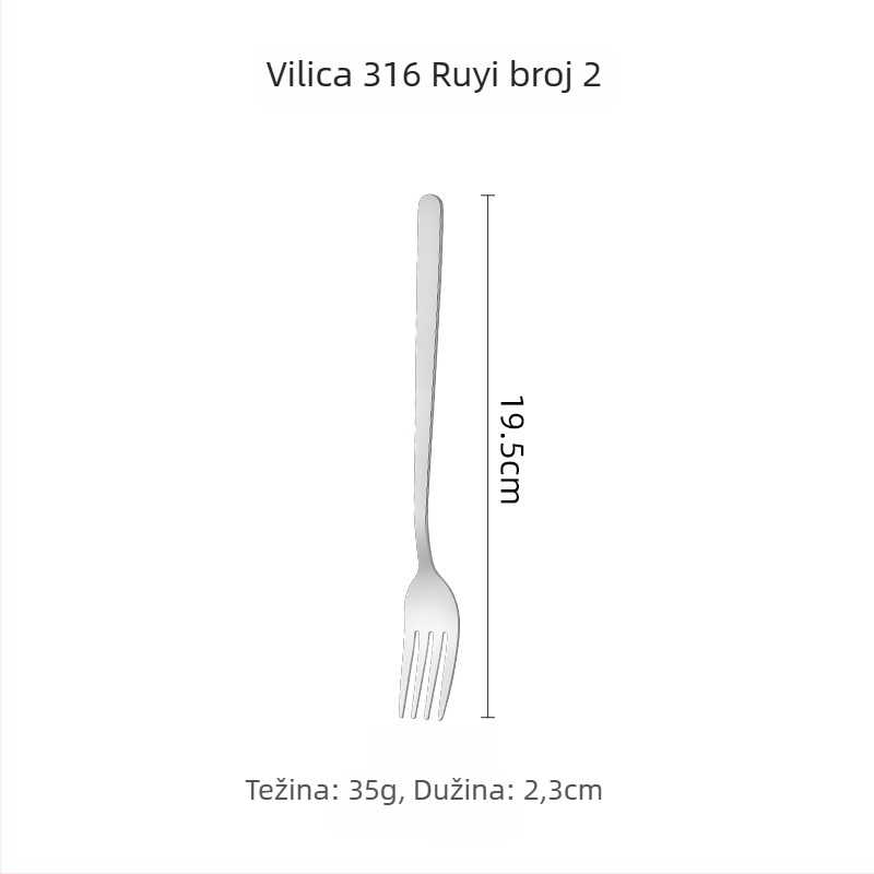 Set žlica i vilica od 316 nerđajućeg čelika, korejski stil, ogledno poliranje, moderni minimalistički dizajn