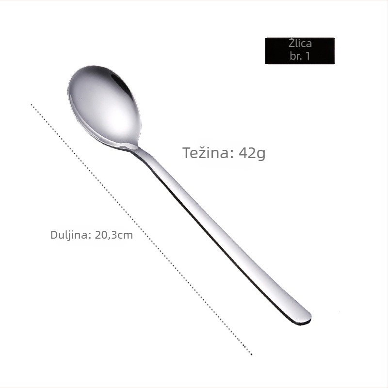 Set žlica i vilica od 316 nerđajućeg čelika, korejski stil, ogledno poliranje, moderni minimalistički dizajn