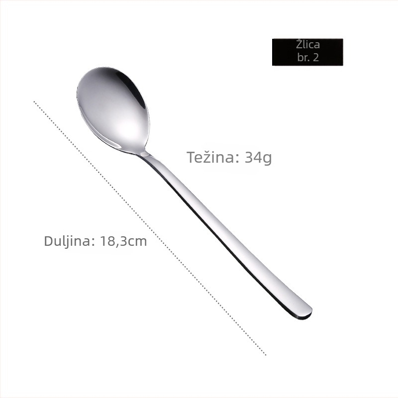 Set žlica i vilica od 316 nerđajućeg čelika, korejski stil, ogledno poliranje, moderni minimalistički dizajn