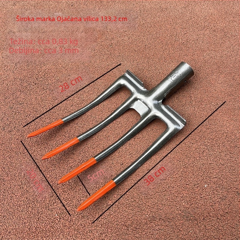 Čelična viljuška-grablja za duboko oranje tla, ručno upravljanje, mangan čelik, poljoprivreda