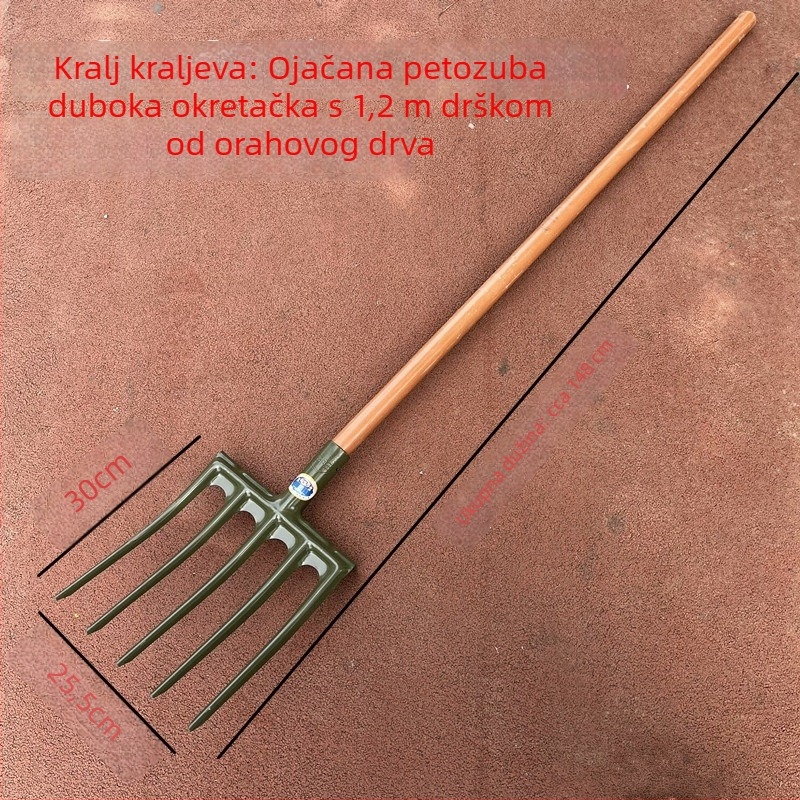 Čelična viljuška-grablja za duboko oranje tla, ručno upravljanje, mangan čelik, poljoprivreda