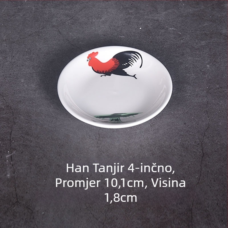 Keramička juha žlica s dugim držalom, Bone China, moderni minimalistički stil, cvjetni uzorak