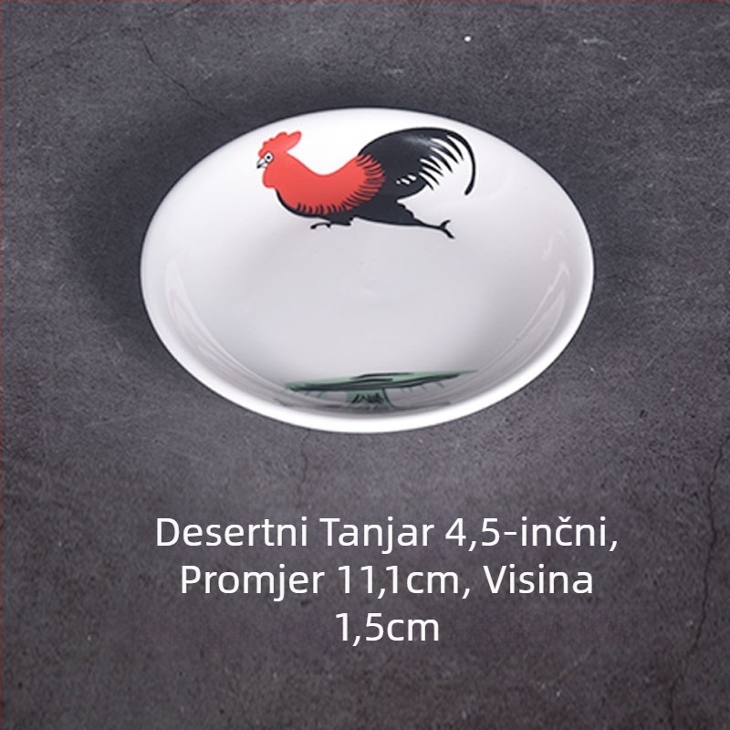 Keramička juha žlica s dugim držalom, Bone China, moderni minimalistički stil, cvjetni uzorak