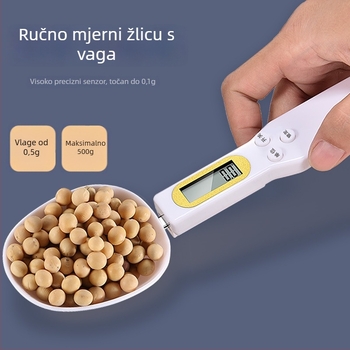 Elektronička kuhinjska vaga s preciznim mjerenjem u gramima i mjericom, ABS materijal