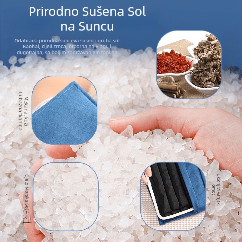 Električna vrećica s morskom soli za toplinski kompres, kućna uporaba, 40–70°C, 100W, 220V, 2,2 kg, 1–12 stupnjeva, zaštita struka/ramena/koljena