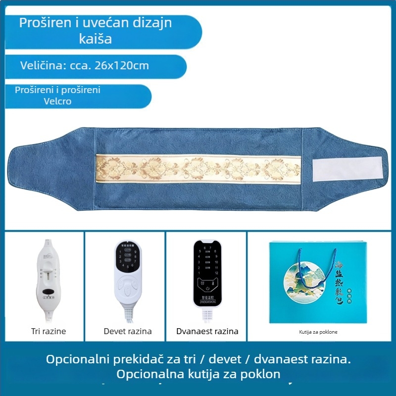 Električna vrećica s morskom soli za toplinski kompres, kućna uporaba, 40–70°C, 100W, 220V, 2,2 kg, 1–12 stupnjeva, zaštita struka/ramena/koljena