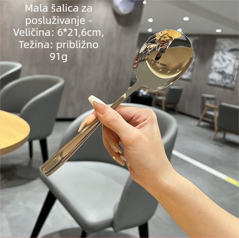 Posluživačka žlica od 316L nehrđajućeg čelika, debeli dizajn, za kućnu, hotelsku i restoransku upotrebu, završna obrada oglednog sjaja