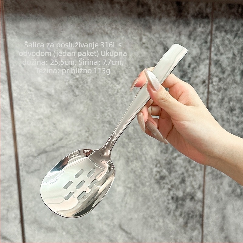 Posluživačka žlica od 316L nehrđajućeg čelika, debeli dizajn, za kućnu, hotelsku i restoransku upotrebu, završna obrada oglednog sjaja