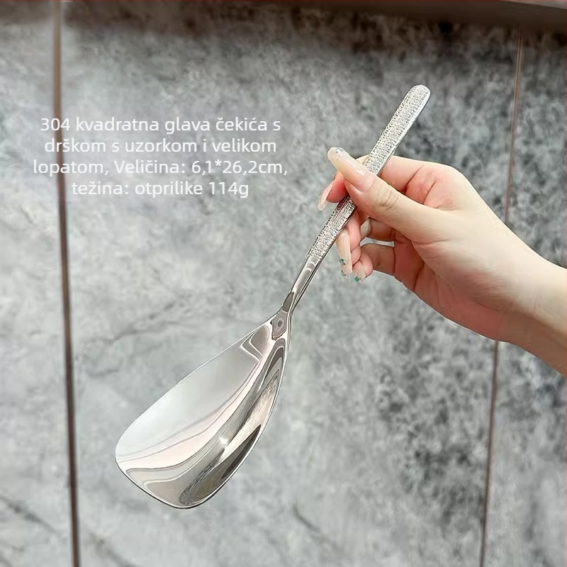 Posluživačka žlica od 316L nehrđajućeg čelika, debeli dizajn, za kućnu, hotelsku i restoransku upotrebu, završna obrada oglednog sjaja