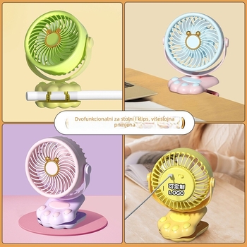 USB stolni ventilator s 3 lopatice, ugrađena baterija 300-500 mAh, tih rad do 36 dB