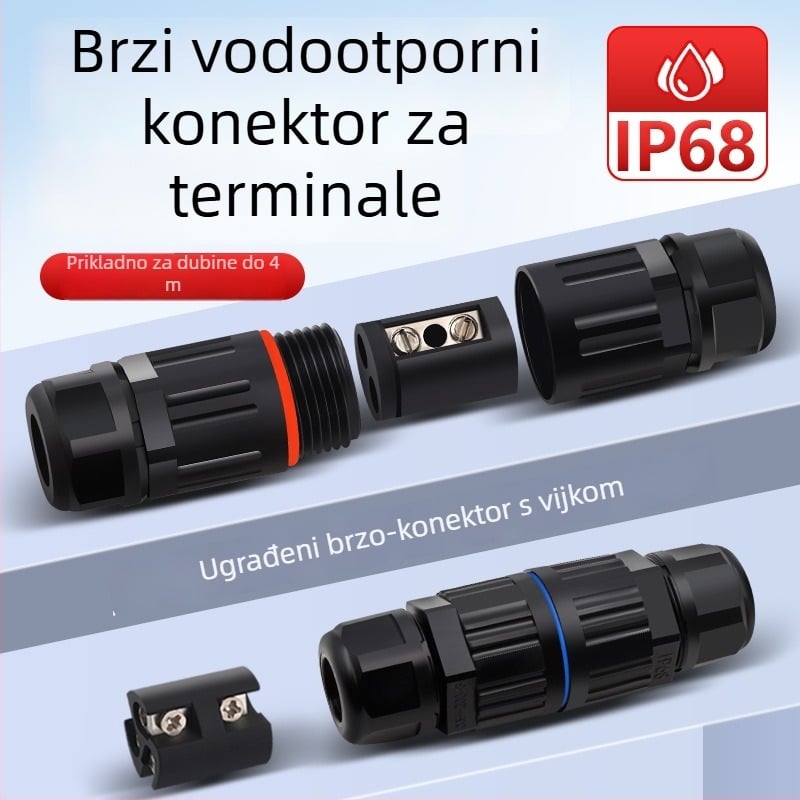 Mini vodootporan konektor za vanjsku upotrebu s pass-through — Cow Hours