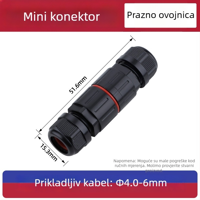 Mini vodootporan konektor za vanjsku upotrebu s pass-through — Cow Hours