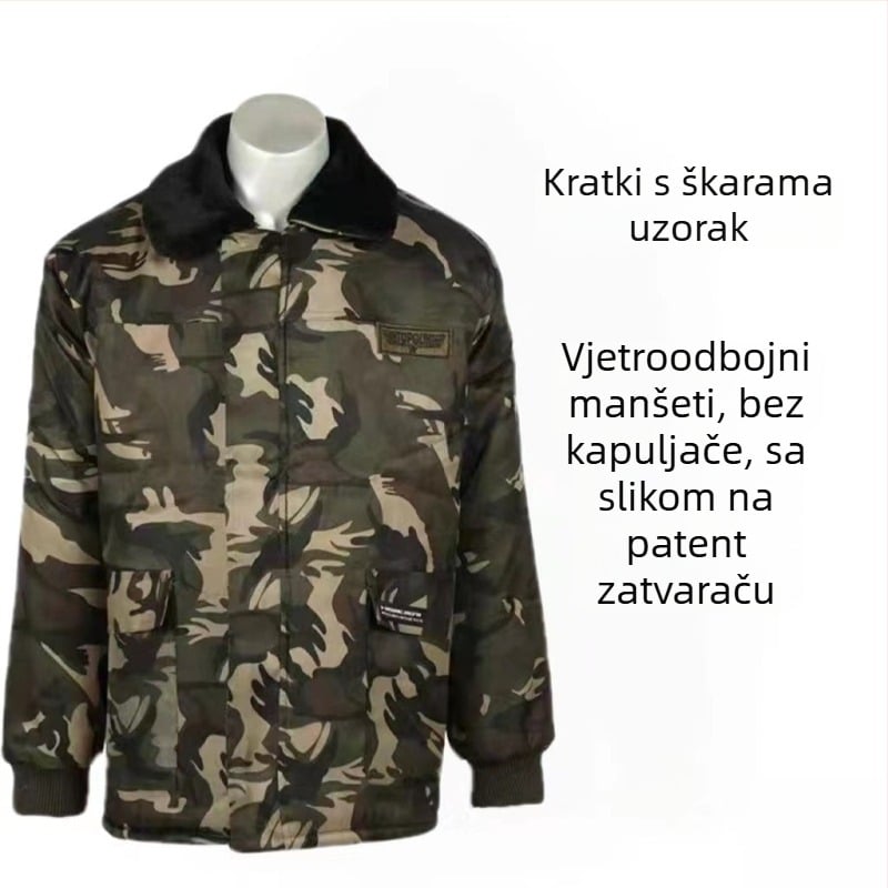 MWY Zimska kamuflažna jakna, unisex, topla, vjetrootpornost, otporna na habanje, tkanina od kemijskih vlakana