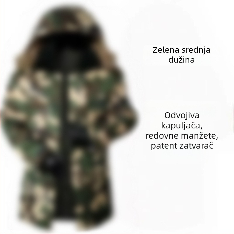 MWY Zimska kamuflažna jakna, unisex, topla, vjetrootpornost, otporna na habanje, tkanina od kemijskih vlakana
