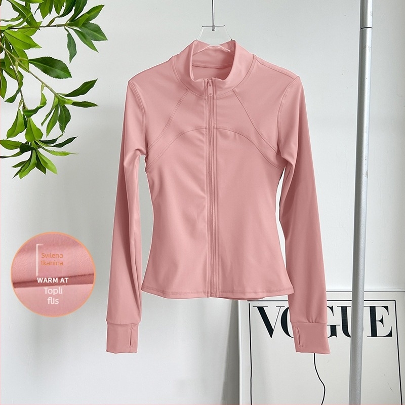 Ženski fitness top za jogu – stojeći ovratnik, uski kroj, smjesa kemijskih vlakana, 82,5% poliestera, WT5149