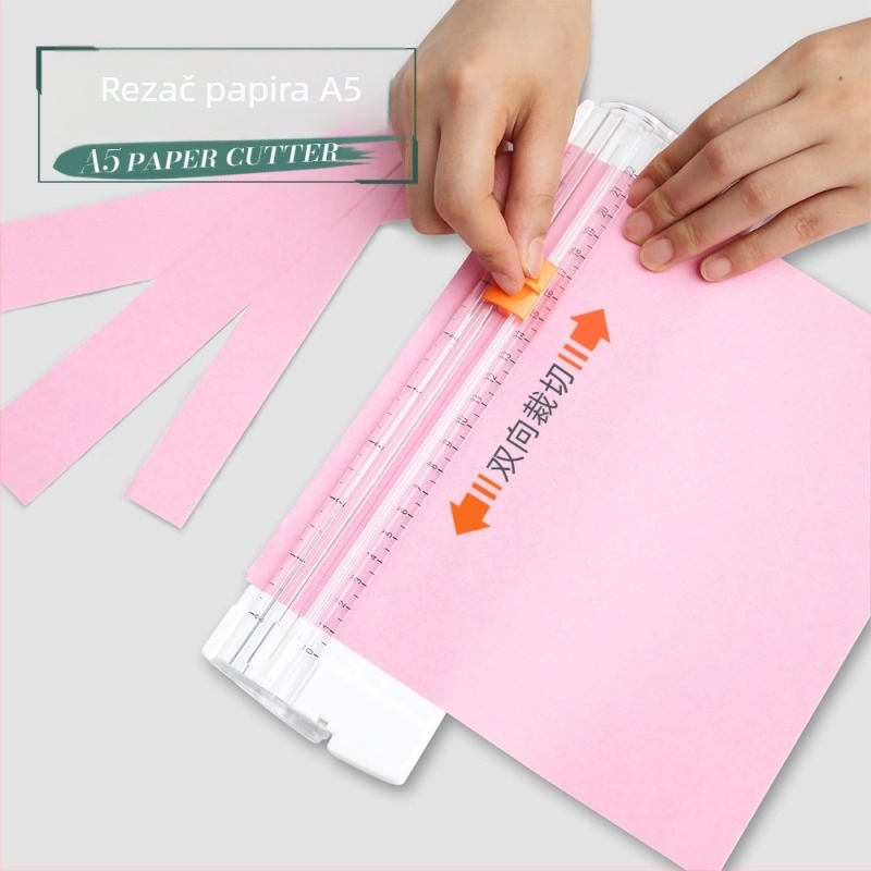Dvostrani prijenosni rezač papira, plastični, model 857, mini rezač s ravnalom