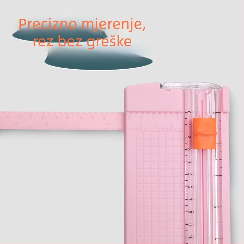 Dvostrani prijenosni rezač papira, plastični, model 857, mini rezač s ravnalom