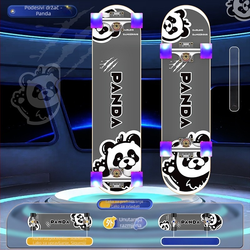 Skateboard SWAY, daska od javorovog drveta sa sedam slojeva, dvostruki rocker, opća uporaba