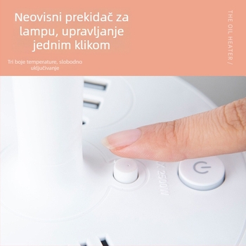 Multifunkcionalna stolna lampa s ugrađenim razdjelnikom, USB priključkom za punjenje, LED noćnim svjetlom za zaštitu očiju i funkcijom pohrane