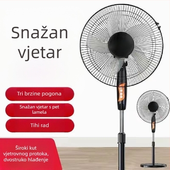 Stojeći ventilator s oscilirajućom glavom i daljinskim upravljačem (3 brzine, tajmer 2–8 sati, model M-40)