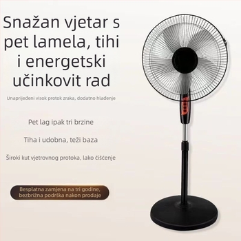 Stojeći ventilator s oscilirajućom glavom i daljinskim upravljačem (3 brzine, tajmer 2–8 sati, model M-40)