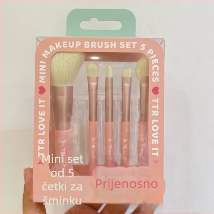 Prijenosni TTR set makeup četkica – najlonsko vlakno, 1-dijelni set, višenamjenska četkica za eyeliner i osnovne četkice za oči i puder