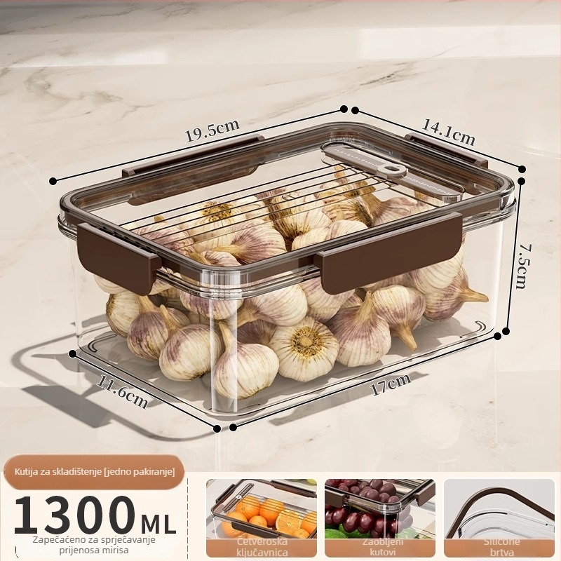 Plastična kutija za hladnjak sa poklopcem – prijenosna, s čvrstim brtvljenjem, čuva svježinu povrća i voća
