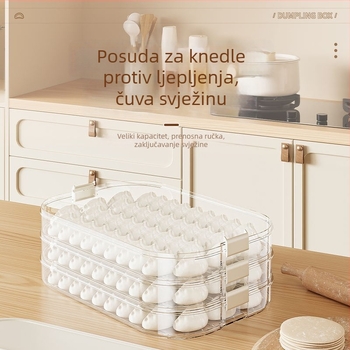 Kutija za knedle, Višeslojni sustav očuvanja svježine, Plastika hrane, Zatvorena, Pogodna za zamrzavanje