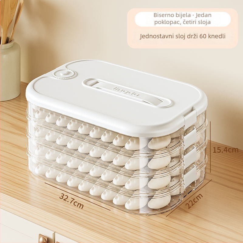 Kutija za knedle, Višeslojni sustav očuvanja svježine, Plastika hrane, Zatvorena, Pogodna za zamrzavanje