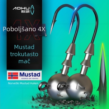 Aohu kuka s olovnom glavom, desni kut, br. 1, 50 komada, s bodljama