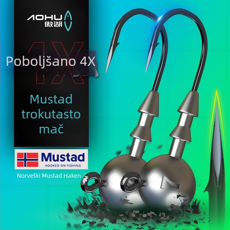 Aohu kuka s olovnom glavom, desni kut, br. 1, 50 komada, s bodljama