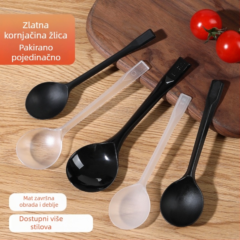 Jednokratna plastična žličica s debelim dizajnom kornjače, za voće, desert i sladoled, sigurna za mikrovalnu, mogućnost prilagođavanja