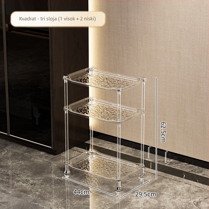 Rohasti stalak za pohranu za kupaonicu i dnevni boravak, plastični materijal, višeslojni, lagan luksuzni stil, višefunkcionalan, modeli SW8523, SW8524, SW8525, SW8523A, SW8524A, SW8323, SW8324