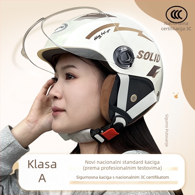 Kaciga za električna vozila, polu-šlem, ABS, certifikat 3C GB811-2022A, unisex, sve sezone