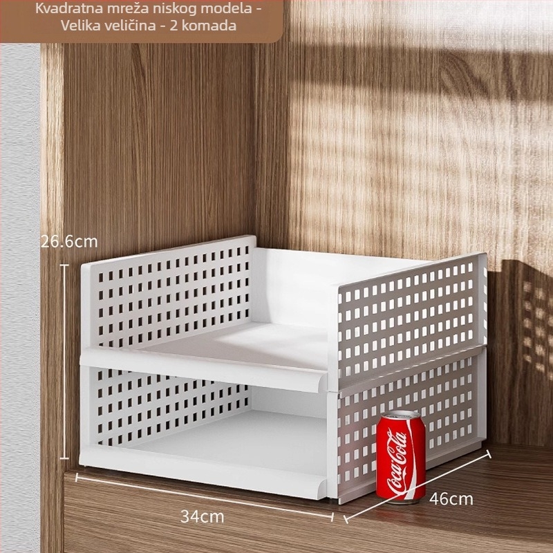 Plastični organizator garderobe s slojevima odjeljaka, stohovivi košare s ladicama, veliki ormar, japanski stil