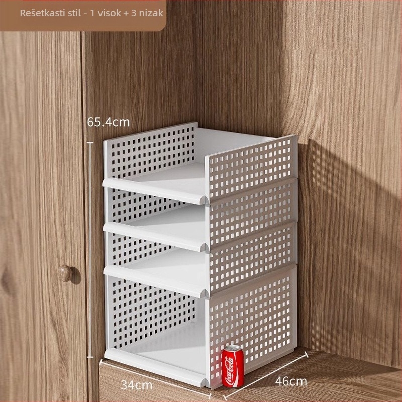Plastični organizator garderobe s slojevima odjeljaka, stohovivi košare s ladicama, veliki ormar, japanski stil