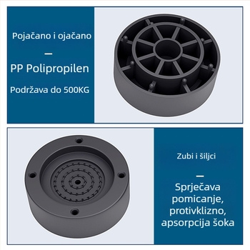 Podloga za nogu perilice i hladnjaka – protuklizna, podesiva, bez ugradnje; plastični materijal