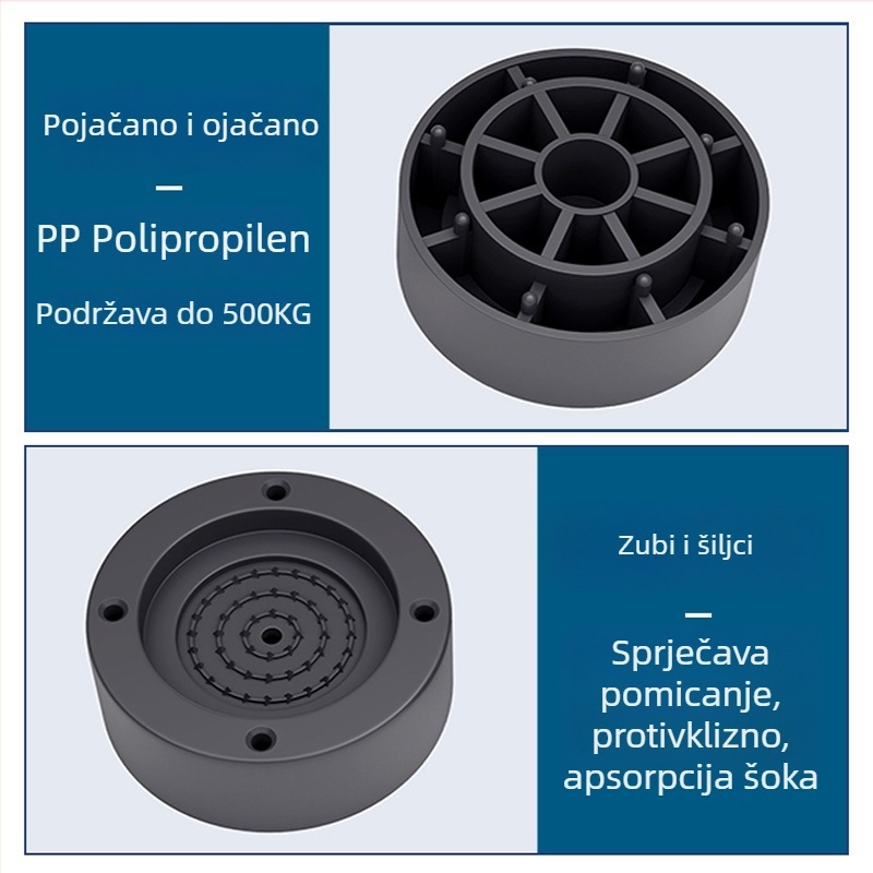 Podloga za nogu perilice i hladnjaka – protuklizna, podesiva, bez ugradnje; plastični materijal