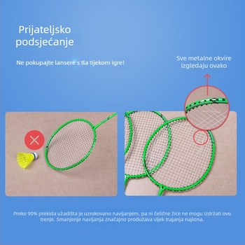 Deliangernet badminton raketa, 2 komada, 95–100 g, pravolinijski udarac, za amatere i juniore