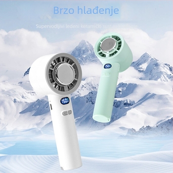 Ručni ventilator s brushless motorom, USB punjenje, ugrađena baterija 2000–4000 mAh, 3 lopatice, 3 brzine protoka zraka